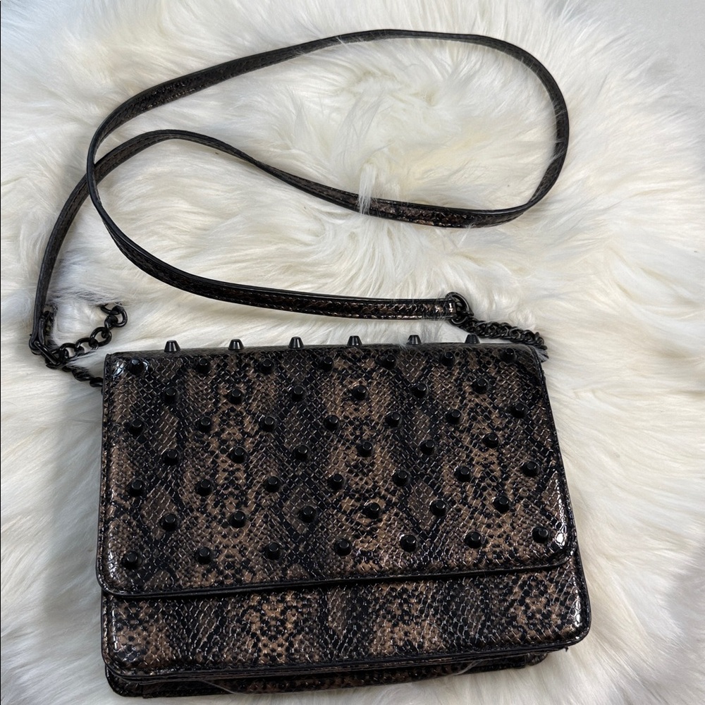 Gianni Bini-Crossbody Gold & Black w/Metal Studs